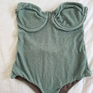 ACACIA Blue Green One-Piece Swimsuit Size Small